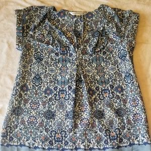 NWOT Blue and pink floral shirt